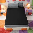 thumbnail image 4 of Erosebridal Abstract Geometric Lines Zipper Twin Comforter Sets with Fitted Sheet and 2 Pillowcases,Mid-Century Stripes Zipper Bedding Set,Black Reversible,4 Pieces, 4 of 7