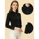 thumbnail image 2 of Camisa de Chifón Allegra K de manga larga con cuello En punta para Mujer Negro XL, 2 of 5