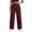 Wine(New&Hot), variant on ZHYou No Boundarie Cargo Pants for Women High Waist Button Wide Leg Loose Fit Straight Casual Work Trousers with Multiple Pockets,Black,Size M