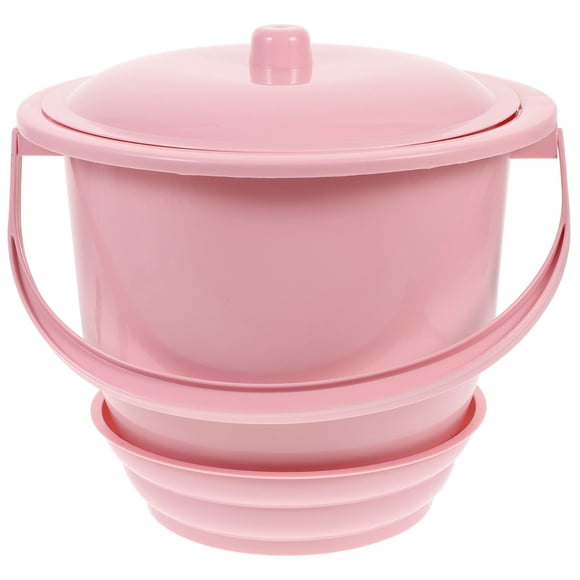 OUNONA 1Pack Portable Spittoon with Lid PP Plastic Square Chamber Pot for Pregnant Women