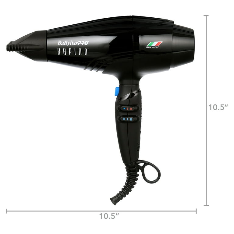BaBylissPRO Rapido Professional Hair Dryer, Black, Made in