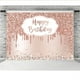 thumbnail image 5 of Fondo de fiesta de cumpleaños rosa dorado con diamantes brillantes, fondo de feliz cumpleaños para niñas, dulces 16, 18, 21, decoraciones para fiesta de cumpleaños, suministros para mesa de pastel, pancarta de 7x5 pies Rojo Verde, 5 of 5