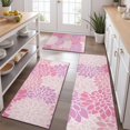 thumbnail image 2 of Pink Floral and Petal Pattern Kitchen Rugs Sets Of 3,Kitchen Runner Rugs Non Skid Washable,Decorative Kitchen Floor Mats for Kitchen,Sink,Laundry,17"x30"+ 17"x47" + 17"x59", 2 of 6