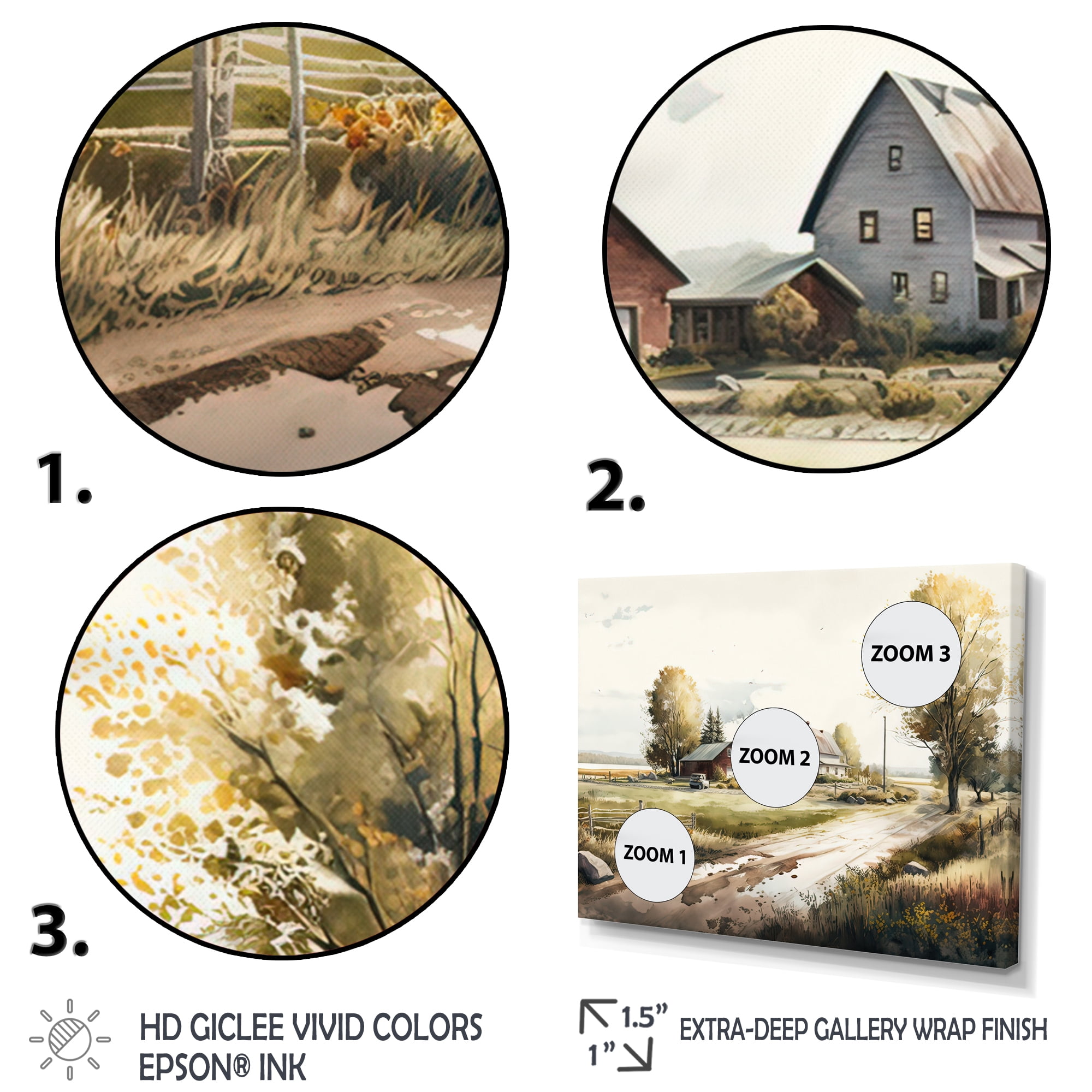 Designart Path To The Barn II Canvas Wall Art