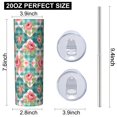 thumbnail image 3 of Pioneer Flower Floral Print Pattern 20oz Skinny Tumbler with Straw & Lid, Double Wall Vacuum Insulated Cup, Leak-Proof, Cup Holder Friendly, Hot 6H Cold 12H, 3 of 6