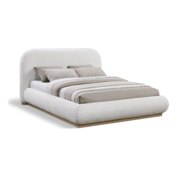 Pemberly Row Modern / Contemporary Cream Soft Fabric Full Bed
