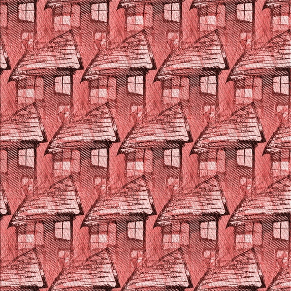 Ahgly Company Indoor Square Patterned Light Coral Pink Area Rugs, 5' Square