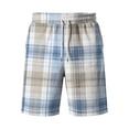 thumbnail image 4 of Delconic Men Holiday Tartan Plaid Quick Dry Knee Length Casual Shorts Elastic Drawstring Waist Side Pockets Loose Fit Short Pants For Summer Beach Gym Hiking Daily Blue XL, 4 of 5