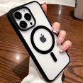 thumbnail image 2 of Colorful Transparent For Magsafe Magnetic Wireless Charging Case For iPhone 15 14 13 12 11 Pro Max Mini Xs XR Hard Acrylic Cover, 2 of 5