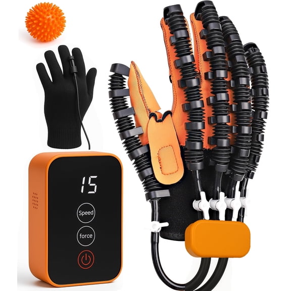 TAYUZO Adjustable Hand-Shaped Hand Exerciser Set for Stroke with Mirror Gloves, Soft, Other, L, 7 Piece