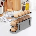 thumbnail image 6 of Tongina Refrigerator Egg Holder Automatic Rolling Egg Container, 2 Layer Stacked Egg Tray Rolling Egg Dispenser for Fridge Countertop Grey, 6 of 8