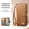 thumbnail image 4 of Allytechgroup for iPhone 16 Plus Flip Wallet Case with Card Slots,  Built-in Wrist Strap Anti-Fingerprint Non-Slip Dust Proof Shockproof Protective Bumper for iPhone 16 Plus, Brown, 4 of 10