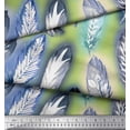 thumbnail image 3 of Soimoi Japan Crepe Satin Fabric Leaves & Feather Decor Fabric Printed Yard 42 Inch Wide, 3 of 3
