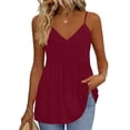 thumbnail image 2 of QASIEATN Womens Summer Tops V Neck Solid Color Casual Tank Tops Sleeveless Womens Tank Tops, 2 of 6