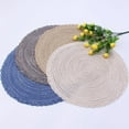 thumbnail image 2 of Wisremt Round Placemats Set of 4 for Dining Table – Woven Heat Resistant Anti-Slid Cotton Kitchen Table Mats 15 Inch, Easy to Care, Mixed Color, Sand, 2 of 6