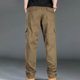 thumbnail image 3 of Pantalones largos de moda para hombre, casuales, de color sólido, con bolsillos y cremallera, cintura elástica, de poliéster., 3 of 3