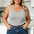 thumbnail image 2 of vzibsiv Plus Size Women Tank Top Soft Material Loose Fit Summer Essential Gray 5XL, 2 of 6