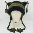 thumbnail image 2 of XIAOCHA Women’S Star‑Tassel Earflap Trapper，Crochet‑Knit Hats，Fall‑Winter Outdoor Skullcap,Dark Green, 2 of 4