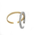 thumbnail image 6 of Woven Stainless Steel Bracelet Open Ended Fashion Bangle Electroplated Durable Round Design Accessory Steel or Gold, 6 of 6