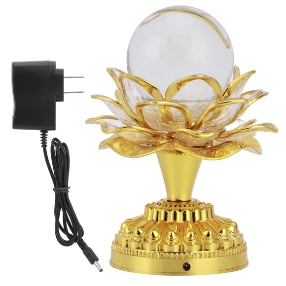 Luz de loto, lámpara de loto de cristal LED suministros budistas luz de Buda integración perfecta