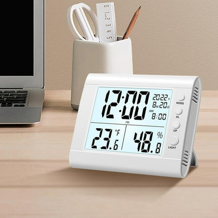

WalGRHFR 2024 Multi Functional Electronic Temperature And Humidity Meter Indoor House Time Alarm Clock Night Light Digital Dry And Humidity