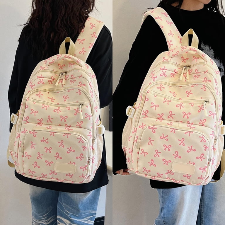 HOKMAH Cute Coquette Backpack - Y2K Kawaii Daypack, Aesthetic Grunge Bookbag For Girls & Teens