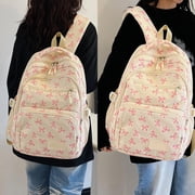 Resicozy Coquette Bow Backpack,Bow Backpack 3pcs Set Cute Kawaii Backpack Set Large Capacity with Lunch Box Pink