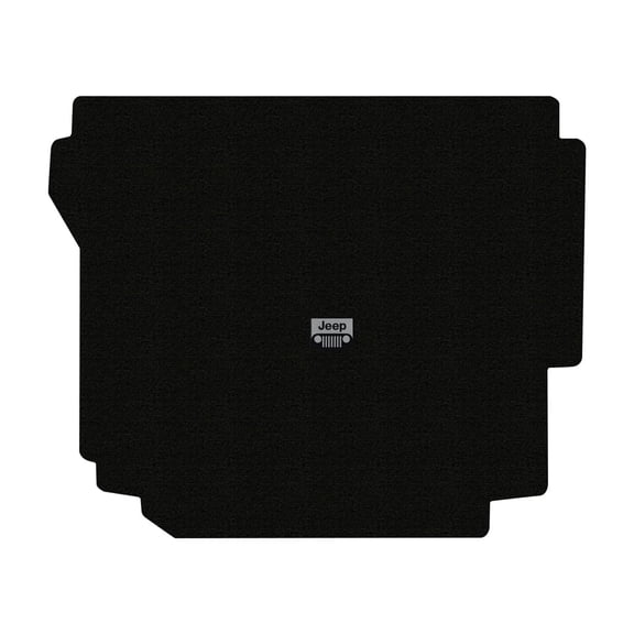 Lloyd Mats LogoMat Custom-Fit Carpet Cargo Mat for 2018-2025 Jeep Wrangler JL 4-Door, Fits Models w/o Subwoofer, Trail Rails or Trench Cover, Black