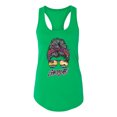 thumbnail image 3 of Messy Bun Salty AF | Cool Neon Leopard Print Bandana | Fashion Ladies Racerback Sleeveless Top, Kelly, L, 3 of 5