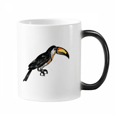 

Painting Toco Tropical Bird Changing Color Mug Morphing Heat Sensitive Cup With Handles 350ml