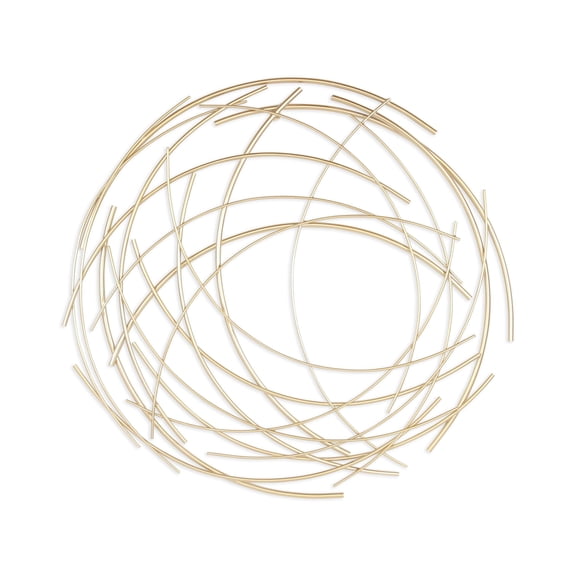 Denine Large Abstract Round Wall Art - Gold