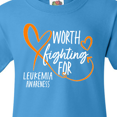 thumbnail image 4 of Inktastic Worth Fighting for Leukemia Awareness Orange Heart Youth T-Shirt, 4 of 5