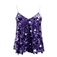 thumbnail image 2 of JIAYUE Women's Summer Camisole Glitter V Neck Spaghetti Strap Sequin Solid Color Tank Top Sleeveless Trendy Party Going Out Tops, 2 of 4