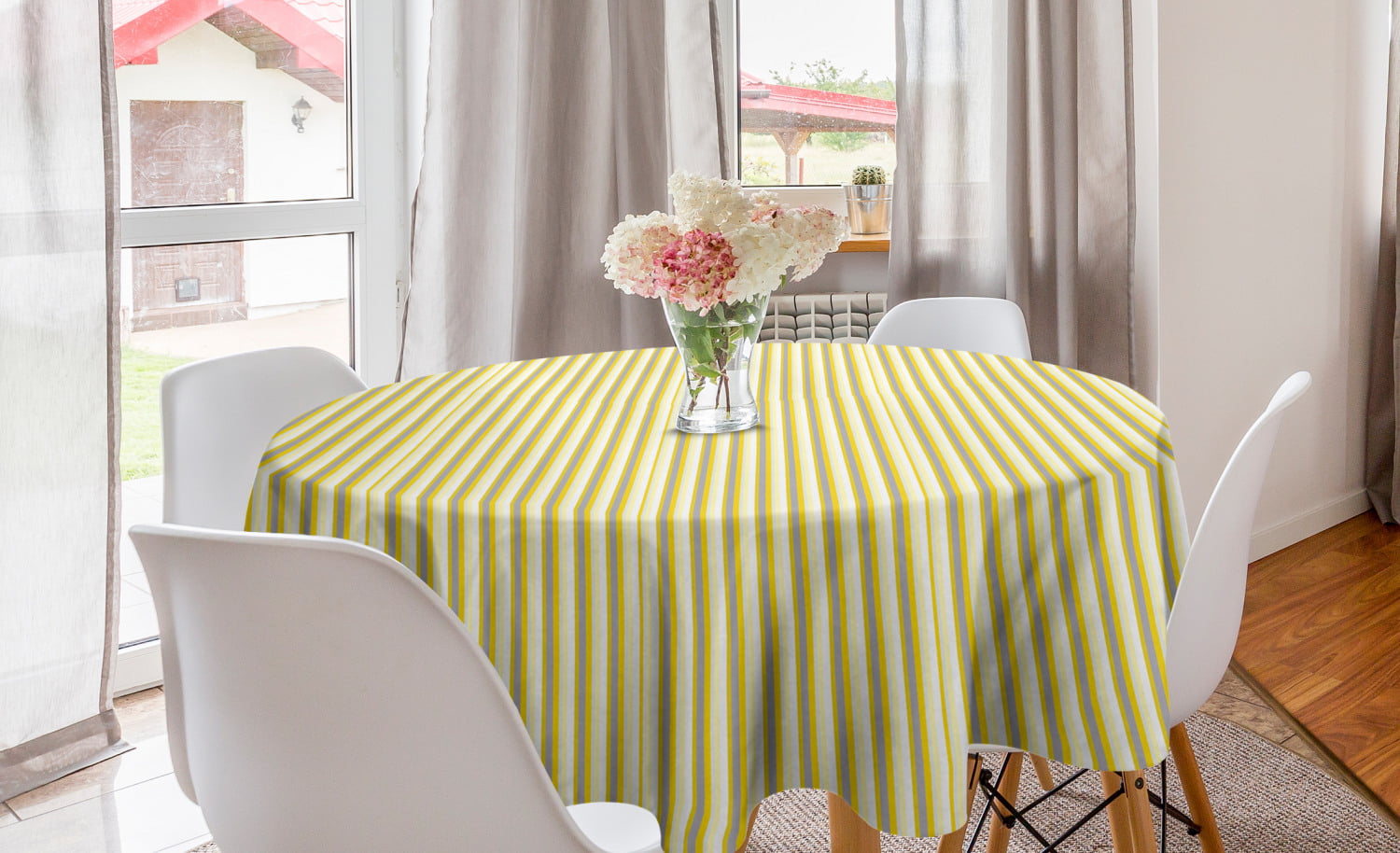 Dining Room Kitchen Decor, Yellow Round Tablecloth