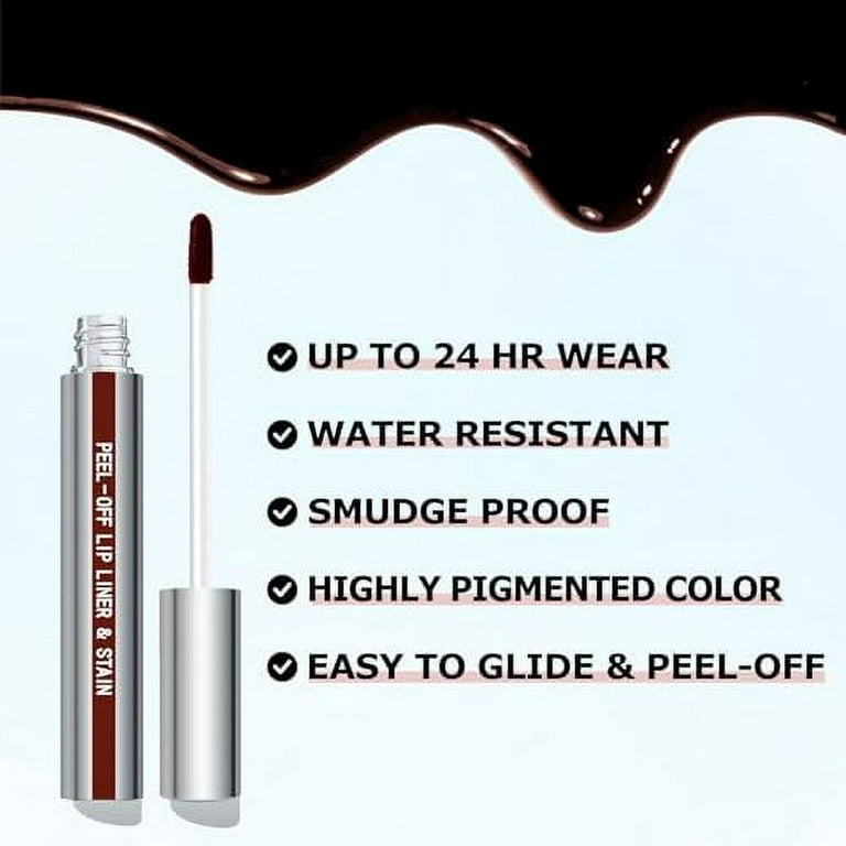 Cilrofelr Peel Off Lip Liner Stain, Long Wear Tattoo Lip Liner with  Tweezer, Peel Off Lip Stain with Matte Finish, Long Lasting, Waterproof