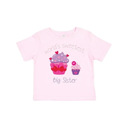 

Inktastic World s Sweetest Big Sister Gift Toddler Toddler Girl T-Shirt