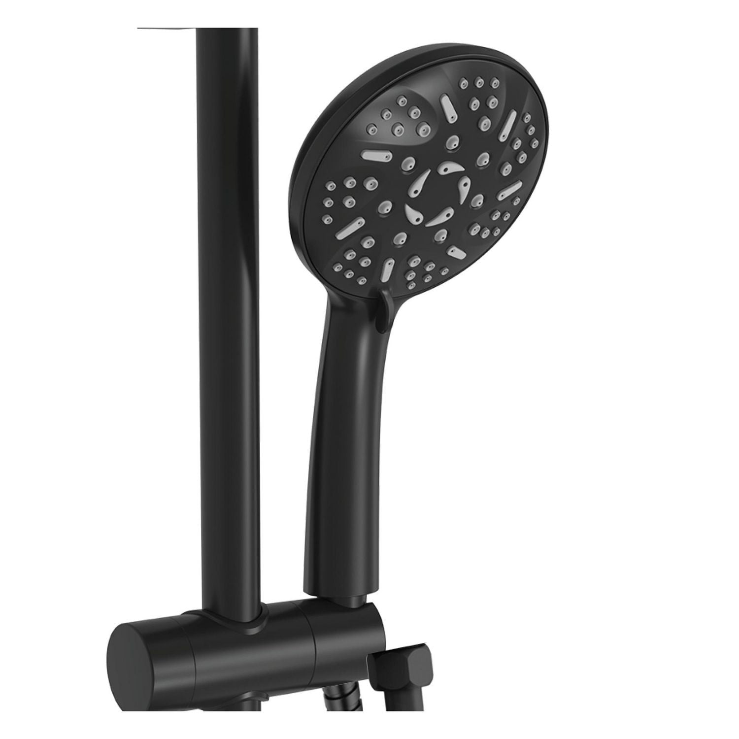 The akuaplus® - EMILIA pressure balance valve PEX installation with adjustable shower post system 9 Settings hand shower and spout with pull-out diverter.