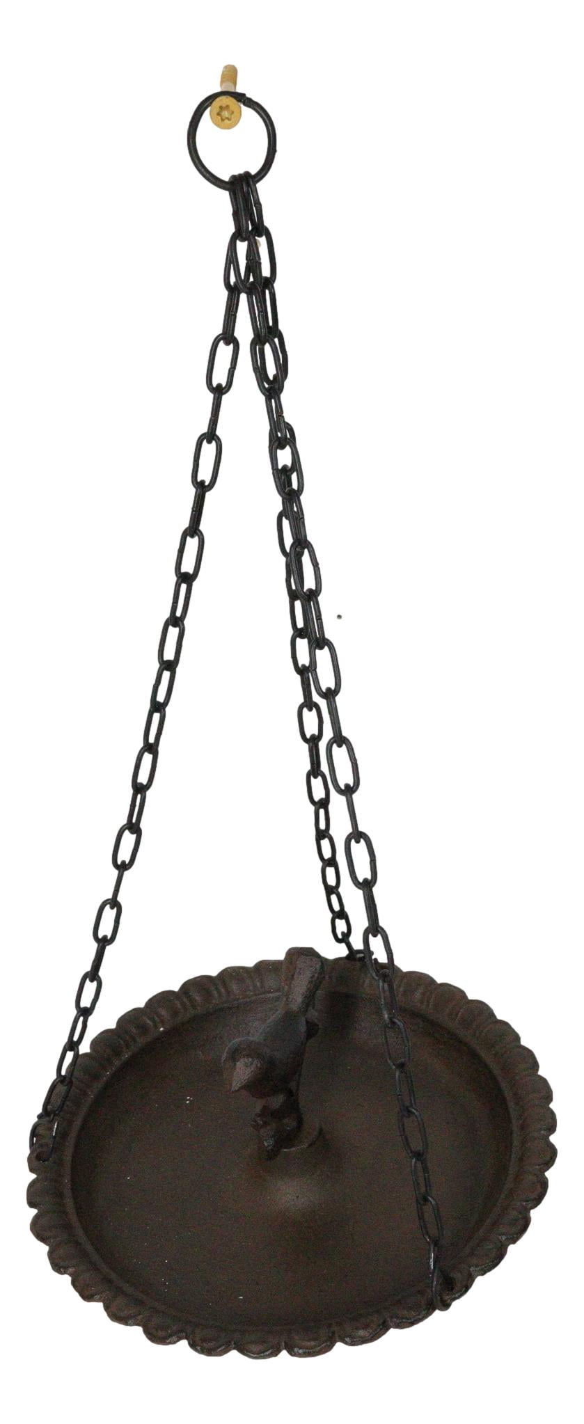 Cast Iron Love Bird On Branch Sunflower Basin Hanging Garden Bird Bath Feeder