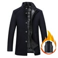 thumbnail image 2 of safuny Men's Winter Wool Coats Casual Breasted Fleeve Lined Trench Jacket Woolen Peacoat Navy L, 2 of 9