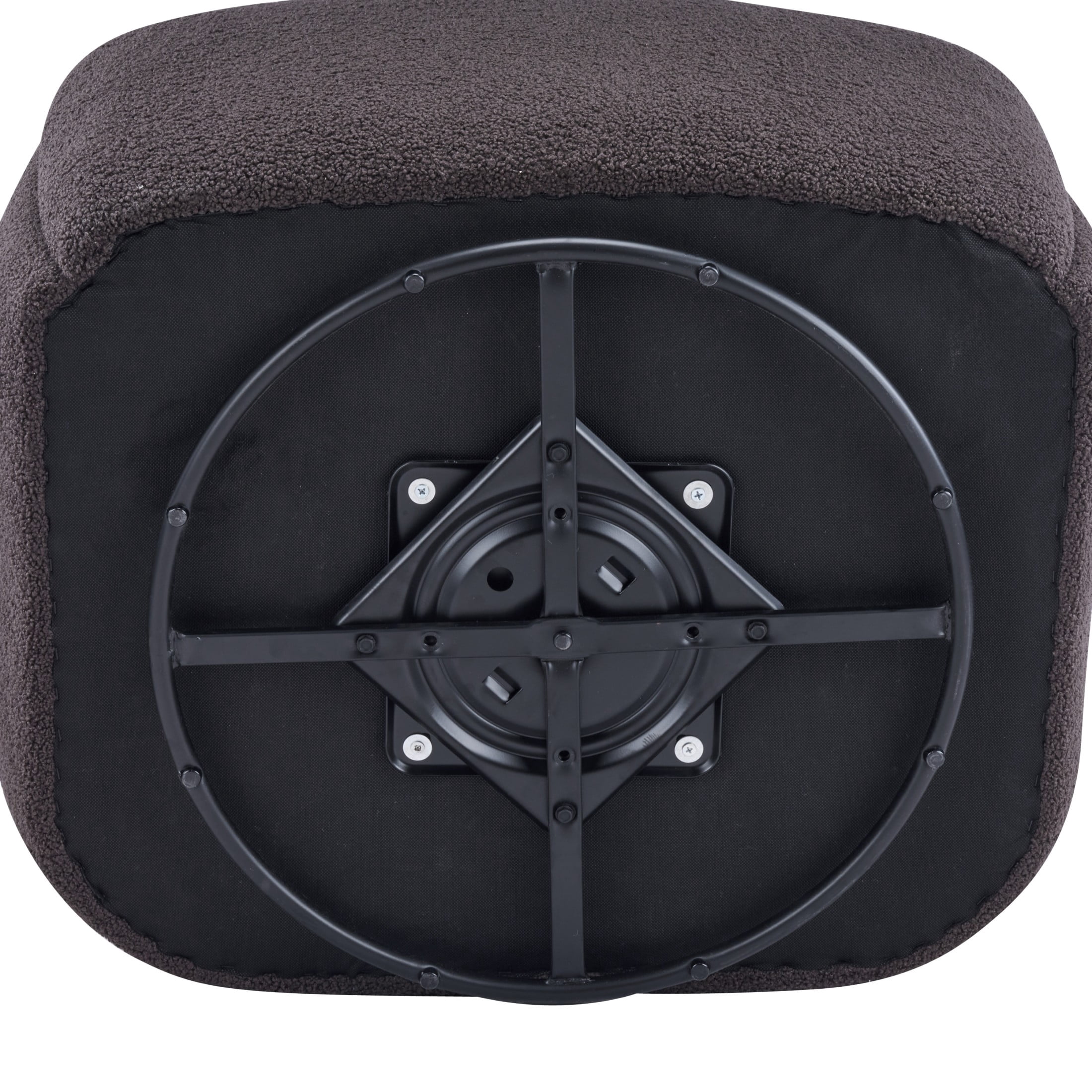 Christopher Knight Home 360° Swivel Accent Chair, Teddy Upholstered Barrel Lounge Chair, Dark Brown