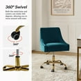 thumbnail image 4 of Velvet Swivel Home Office Chair with 360 Swivel Base, Height Adjustable Computer Desk Chair Metal Base Living Room, Teal, 4 of 8