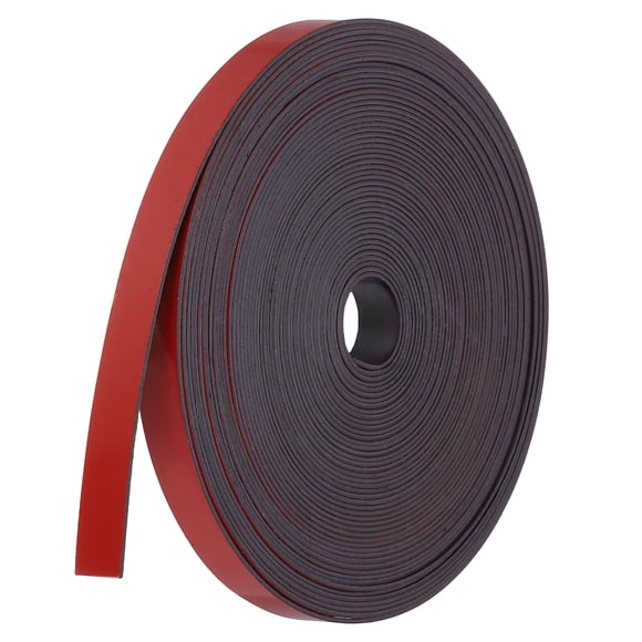 Rollo de Tira Magnética Uxcell, 32.8ft x 0.4" Cinta de Imán para Refrigerador Flexible Escribible Pizarras Blancas Etiquetas con Respaldo Adhesivo para Manualidades DIY, Rojo