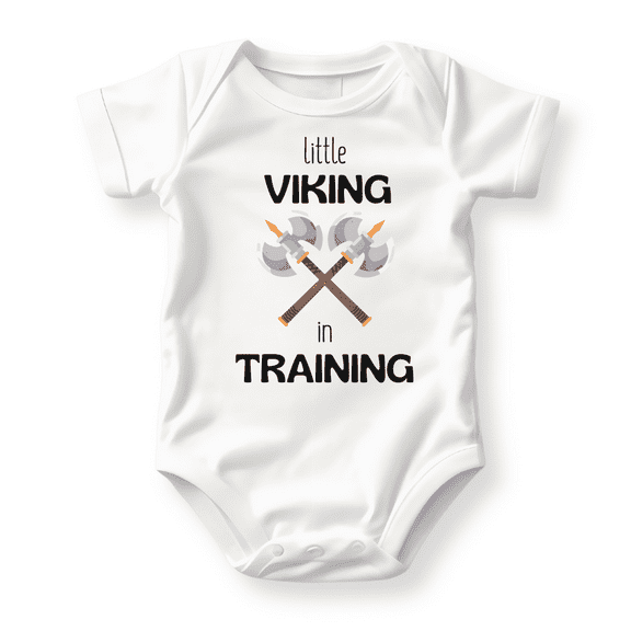 Little Viking In Training Custom Kid Tshirt Baby Announcement Baby Outfit for Baby Gift for Baby Shower Gift for Pregnancy Reveal 12m White