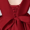 thumbnail image 5 of XQYLOS Flower Girl Dress Satin Square Neck Short Sleeve A Line Bridesmaid Pageant Formal Gown Elegant Party Dress Wedding Guest First Communio𝗇 Baptism Princess Girls, 5 of 7