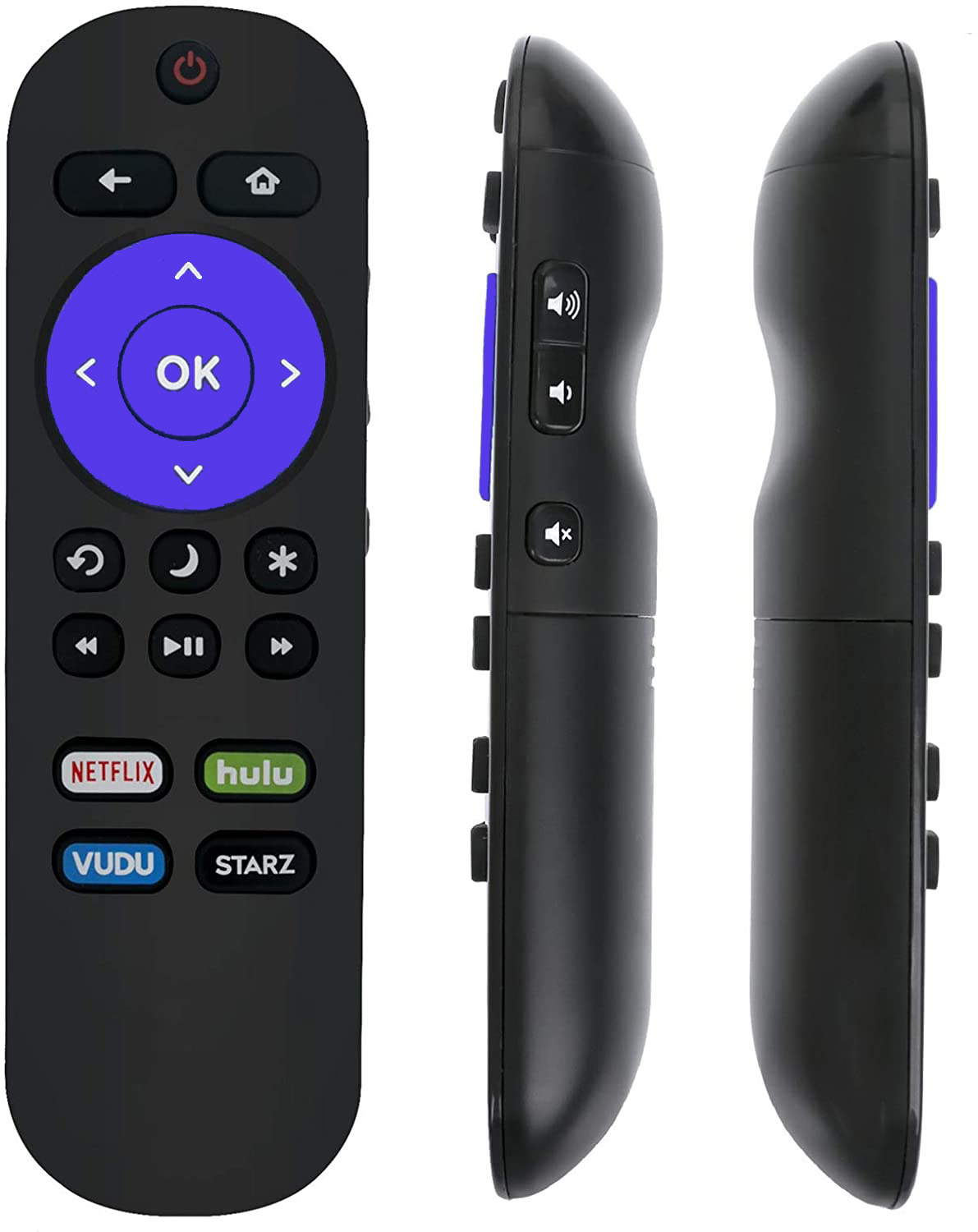 Replaced Element ROKU 101018E0011 Smart Ultra HD TV Remote Netflix HULU VUDU  STARZ Compatible with ALL Element Roku TVs E4SW5017RKU E2SW6518RKU E4SW5518RKU - image 1 of 2