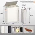 thumbnail image 4 of Sorbus Collapsible Fabric Laundry Hamper with Removable Bag, 3-Compartment, Beige, 4 of 6