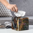 thumbnail image 6 of Gukieu Flower Field Cute Bulldog Print Leather Tissue Box, PVC Waterproof Velcro Opening and Closing Square Tissue Box Holder, Suitable for Home and Office Decoration, 6 of 7