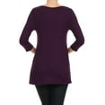 thumbnail image 4 of Women's Trendy Style 3/4 Sleeves Button Trim Solid Top, 4 of 4