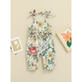 thumbnail image 4 of Qiylii Baby Girls Jumpsuit, Multi-color Floral Printed Pattern Strap One-piece Romper Bodysuit, 4 of 9