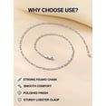 thumbnail image 5 of PROSTEEL Pure S925 Sterling Silver Chain for Women Sensitive Skin Hypoallergenic 3mm/5mm Figaro Necklace Birthday Graduation Gift for Female Mom Wife, 5 of 9